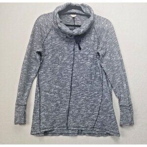 Sonoma lifestyle women's 1X jersey pull over grey sweater cowl neck 100 % cotton